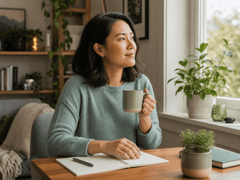 An adult practising speech strategies at home in Vancouver.