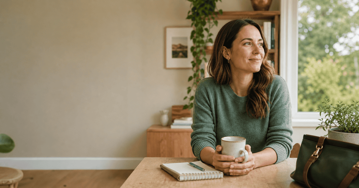 Speech therapy session with a woman in a cozy home setting.